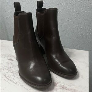 Shoes For Crews Dark Brown Leather Chelsea Ankle Boots